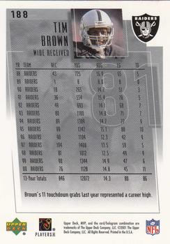 2001 Upper Deck MVP #188 Tim Brown Back