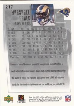 2001 Upper Deck MVP #217 Marshall Faulk Back