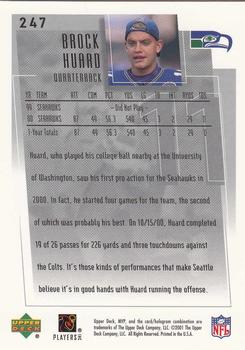 2001 Upper Deck MVP #247 Brock Huard Back