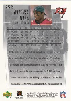 2001 Upper Deck MVP #252 Warrick Dunn Back
