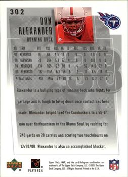 2001 Upper Deck MVP #302 Dan Alexander Back
