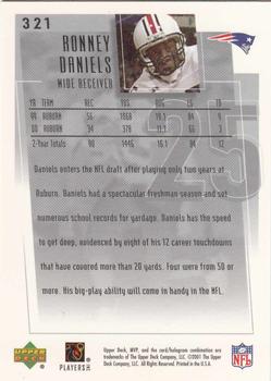 2001 Upper Deck MVP #321 Ronney Daniels Back
