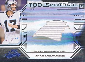 2008 Playoff Absolute Memorabilia - Tools of the Trade Material Oversize Team Logo Black #TOTT 58 Jake Delhomme Front