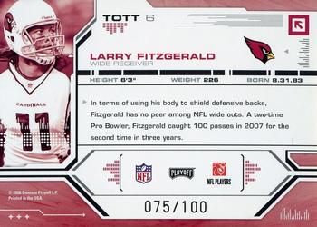 2008 Playoff Absolute Memorabilia - Tools of the Trade Red Spectrum #TOTT 6 Larry Fitzgerald Back