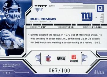 2008 Playoff Absolute Memorabilia - Tools of the Trade Red Spectrum #TOTT 23 Phil Simms Back