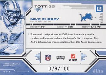 2008 Playoff Absolute Memorabilia - Tools of the Trade Red Spectrum #TOTT 35 Mike Furrey Back