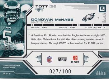 2008 Playoff Absolute Memorabilia - Tools of the Trade Red Spectrum #TOTT 36 Donovan McNabb Back
