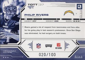 2008 Playoff Absolute Memorabilia - Tools of the Trade Red Spectrum #TOTT 37 Philip Rivers Back