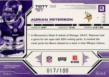 2008 Playoff Absolute Memorabilia - Tools of the Trade Red Spectrum #TOTT 52 Adrian Peterson Back