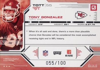 2008 Playoff Absolute Memorabilia - Tools of the Trade Red Spectrum #TOTT 55 Tony Gonzalez Back