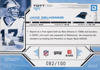 2008 Playoff Absolute Memorabilia - Tools of the Trade Red Spectrum #TOTT 58 Jake Delhomme Back