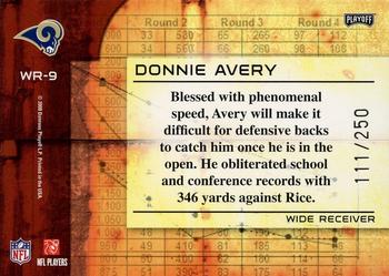 2008 Playoff Absolute Memorabilia - War Room #WR-9 Donnie Avery Back