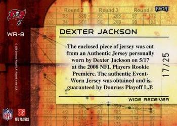 2008 Playoff Absolute Memorabilia - War Room Materials Oversize Jersey Number #WR-8 Dexter Jackson Back