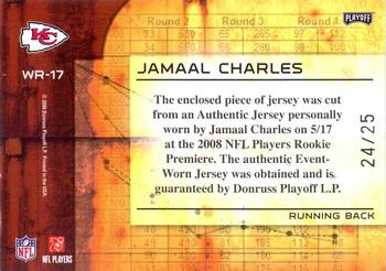 2008 Playoff Absolute Memorabilia - War Room Materials Oversize Prime #WR-17 Jamaal Charles Back