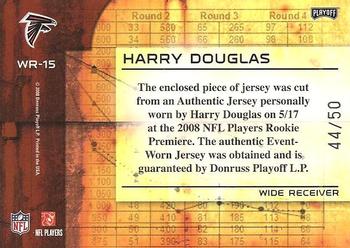 2008 Playoff Absolute Memorabilia - War Room Materials Prime #WR-15 Harry Douglas Back