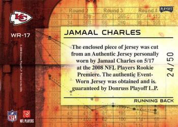 2008 Playoff Absolute Memorabilia - War Room Materials Prime #WR-17 Jamaal Charles Back
