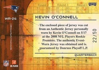 2008 Playoff Absolute Memorabilia - War Room Materials Prime #WR-24 Kevin O'Connell Back