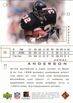 2001 Upper Deck Pros & Prospects #3 Jamal Anderson Back