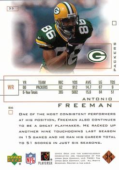 2001 Upper Deck Pros & Prospects #33 Antonio Freeman Back