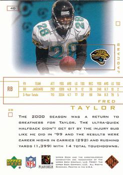 2001 Upper Deck Pros & Prospects #40 Fred Taylor Back