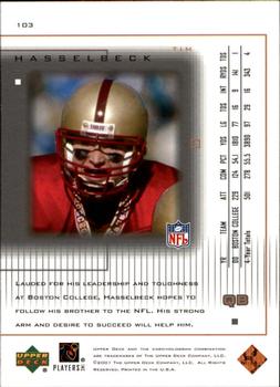 2001 Upper Deck Pros & Prospects #103 Tim Hasselbeck Back