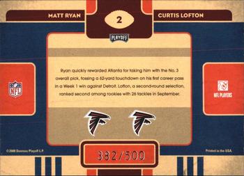 2008 Playoff Contenders - Draft Class #2 Matt Ryan / Curtis Lofton Back