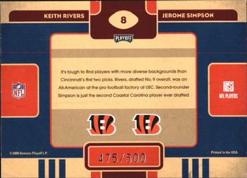 2008 Playoff Contenders - Draft Class #8 Keith Rivers / Jerome Simpson Back