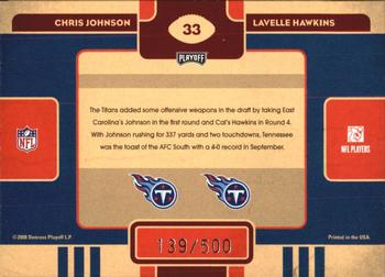 2008 Playoff Contenders - Draft Class #33 Chris Johnson / Lavelle Hawkins Back