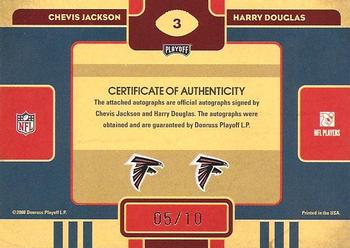 2008 Playoff Contenders - Draft Class Autographs #3 Chevis Jackson / Harry Douglas Back