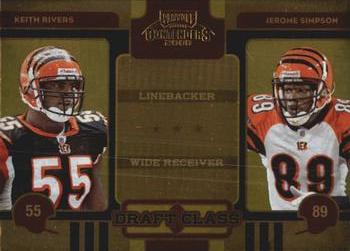 2008 Playoff Contenders - Draft Class Gold #8 Keith Rivers / Jerome Simpson Front