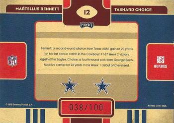 2008 Playoff Contenders - Draft Class Gold #12 Martellus Bennett / Tashard Choice Back