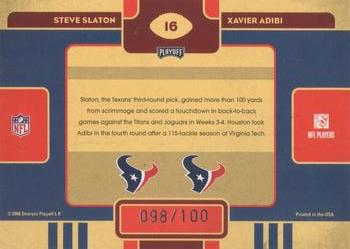 2008 Playoff Contenders - Draft Class Gold #16 Steve Slaton / Xavier Adibi Back