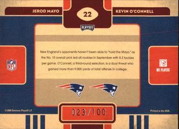 2008 Playoff Contenders - Draft Class Gold #22 Jerod Mayo / Kevin O'Connell Back