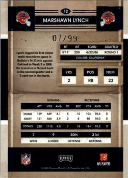 2008 Playoff Contenders - Playoff Ticket #12 Marshawn Lynch Back