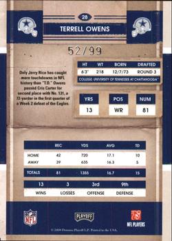 2008 Playoff Contenders - Playoff Ticket #28 Terrell Owens Back