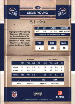 2008 Playoff Contenders - Playoff Ticket #32 Selvin Young Back