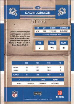 2008 Playoff Contenders - Playoff Ticket #36 Calvin Johnson Back