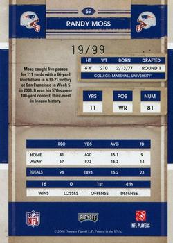 2008 Playoff Contenders - Playoff Ticket #59 Randy Moss Back