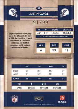 2008 Playoff Contenders - Playoff Ticket #97 Justin Gage Back