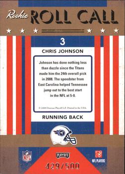 2008 Playoff Contenders - Rookie Roll Call #3 Chris Johnson Back