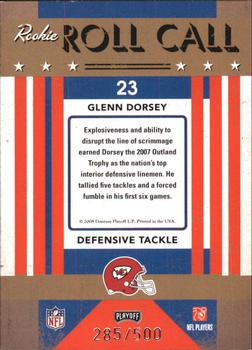 2008 Playoff Contenders - Rookie Roll Call #23 Glenn Dorsey Back