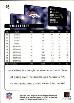 2001 Upper Deck Victory #105 Ed McCaffrey Back