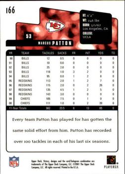 2001 Upper Deck Victory #166 Marvcus Patton Back