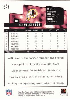2001 Upper Deck Victory #367 Dan Wilkinson Back