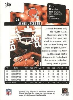 2001 Upper Deck Victory #389 James Jackson Back