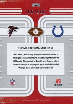 2008 Playoff Contenders - Round Numbers #31 Thomas Brown / Mike Hart Back