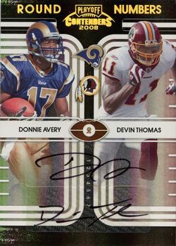 2008 Playoff Contenders - Round Numbers Autographs #11 Donnie Avery / Devin Thomas Front