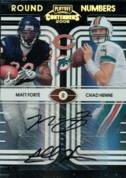 2008 Playoff Contenders - Round Numbers Autographs #14 Matt Forte / Chad Henne Front