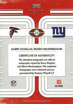 2008 Playoff Contenders - Round Numbers Autographs #23 Harry Douglas / Mario Manningham Back
