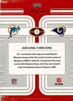 2008 Playoff Contenders - Round Numbers Black #1 Jake Long / Chris Long Back
